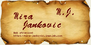 Mira Janković vizit kartica